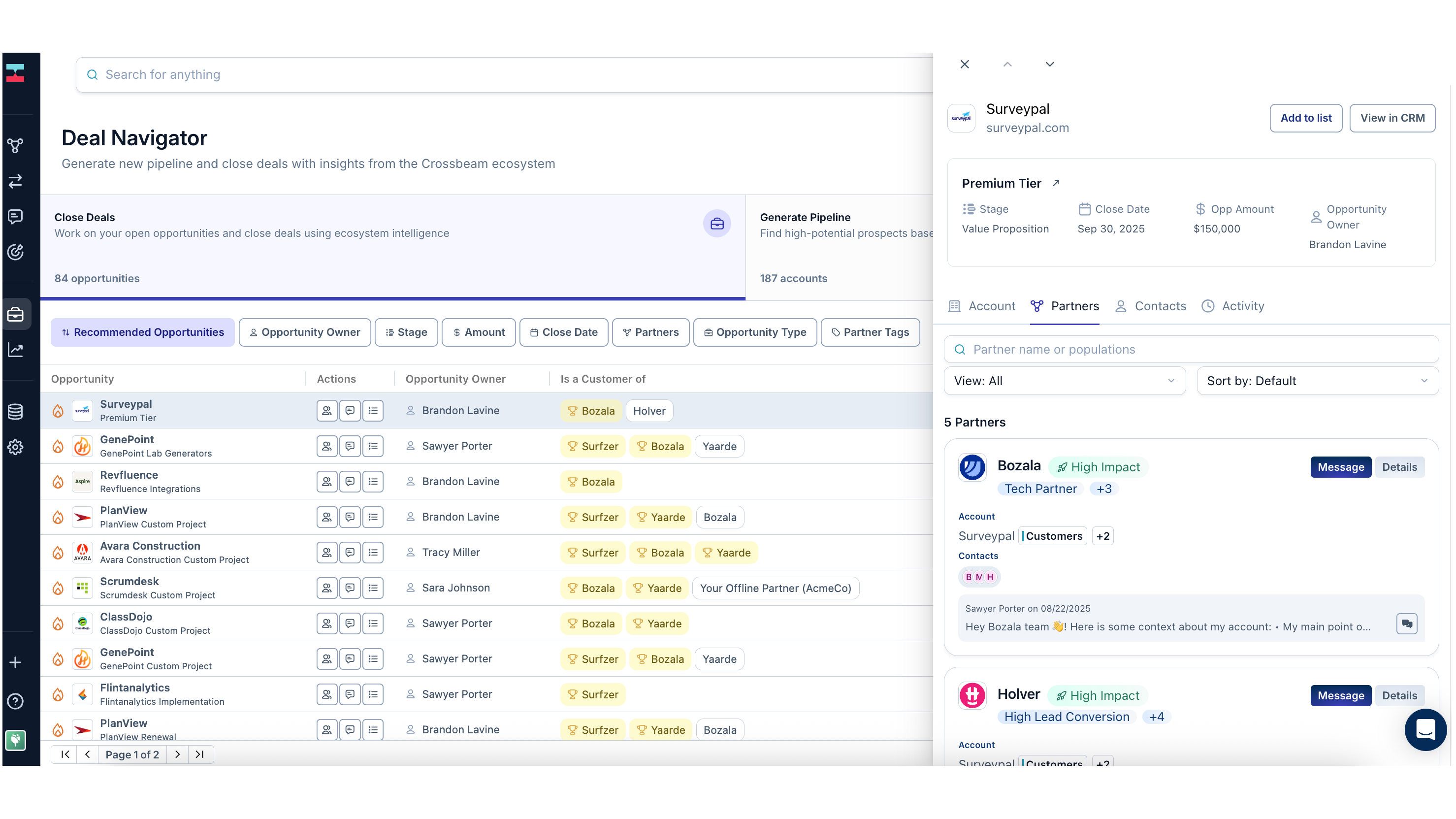 Partners tab in Deal Navigator